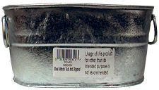 1 Gallon Galvanized Oval Wash Tub 