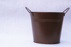 Brown Tin Centerpiece Bucket