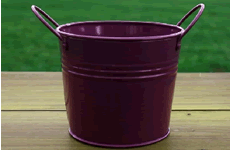 Small Purple Metal Pail