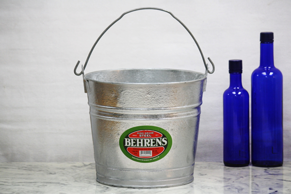 Galvanized Metal Home Storage Bucket