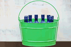 Lime Green Metal Tub