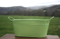 Light Green Metal Tub