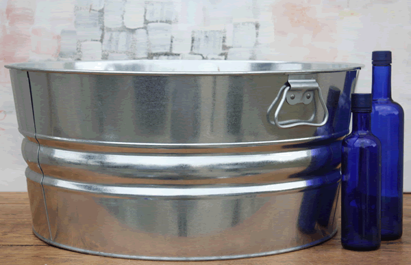 17 Gallon Galvanized Steel Tub - Vintage Tub | Bucket Outlet