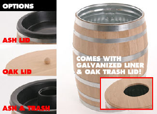Oak Trash Barrel 