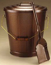 Imperial Antique Copper Ash Container and Shovel Set 