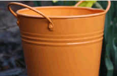 Orange Metal Pail