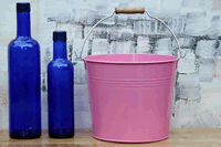 Pink Pail With Wooden Handle