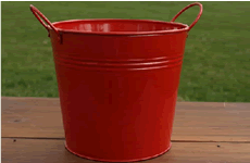 Red Small Metal Pail