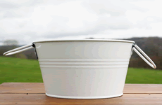 White Small Metal Tub