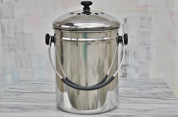Stainless Steel Kitchen Composter With Grip Bucket Outlet