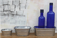 Small Metal Oval Craft Tubs