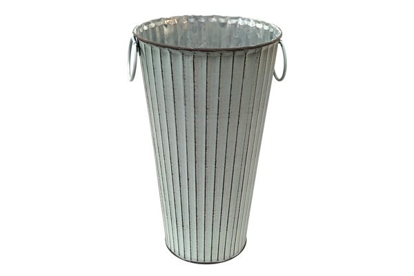 Vintage Ribbed French Flower Bucket