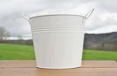 White Small metall pail