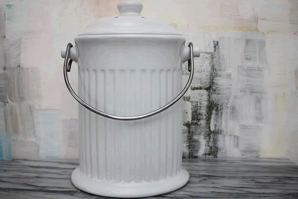 White Ceramic Countertop Composter