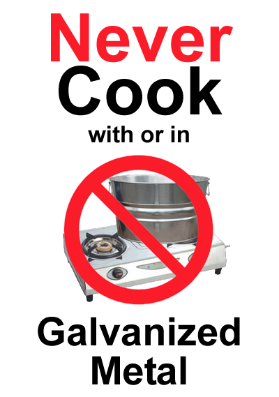 Is it safe to use galvanized metal for cooking