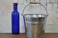galvanized wedding bucket wooden handle