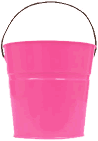pink metal bucket