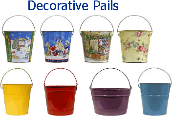 Decorative Pails, Colored Buckets