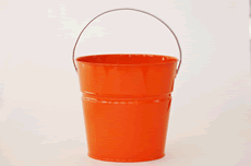 orange 2 quart decorative pail