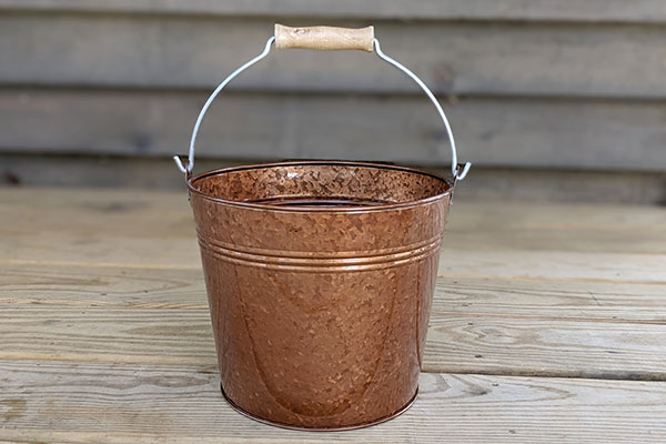 Bright Copper Wooden Handle Pail