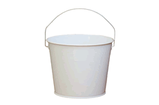 5 Quart White Painted Pail