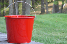 Red Enamel 5 Quart Pail