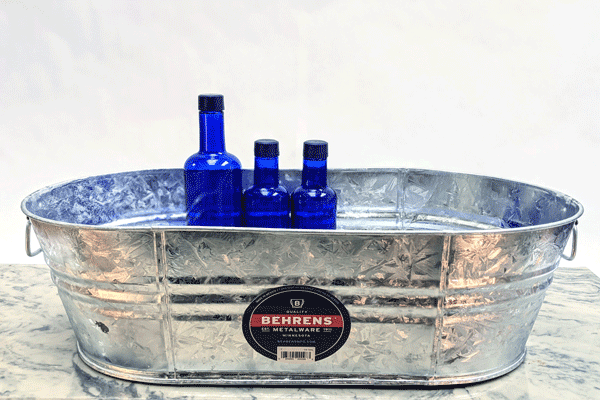 Oval Galvanized Metal Beverage Tub