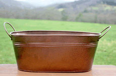 12 inch antique brown tub