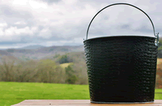 Black Leather Metal Bucket