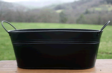 black 12 inch oval tub