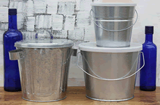 metal buckets with lids
