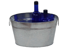 12 inch Round Galvanized Metal Tub with Side Handles - SageBaskets