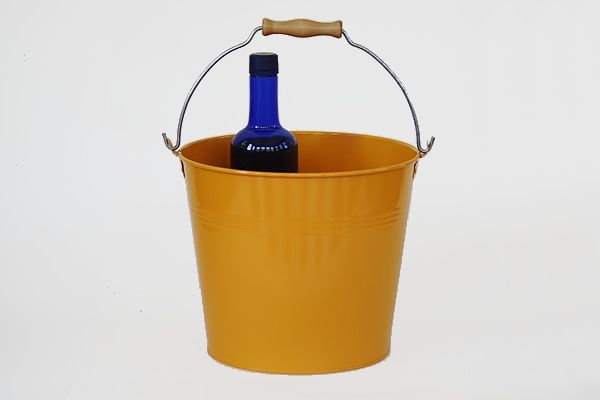 yellow metal vintage bucket