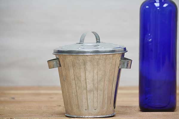 Mini Metal Trash Can - Mini Galvanized Trash Can