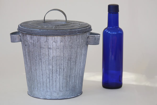 Mini Galvanized Trash Can