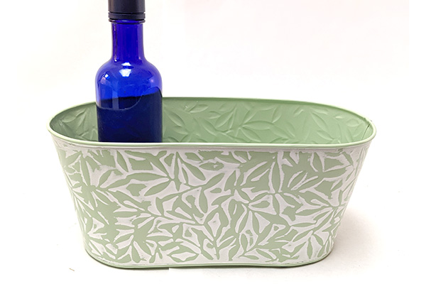 Sage Green Tin Oval Tub