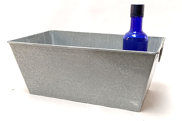 White Wash Rectangle Tin Tray