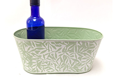 Sage Green Tin Oval Tub