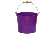 Purple Pail With Wooden Handle