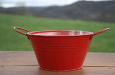 Red Centerpiece Tin Pail