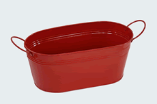 Red Window Planter Tub