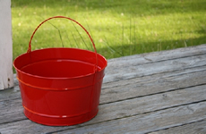 Round Red Metal Tub