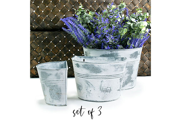 Set of 3 White Wall Baskets