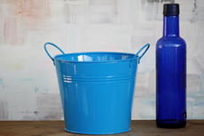 Sky Blue Tin Centerpiece Bucket