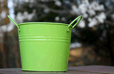 Small Green Metal Pail