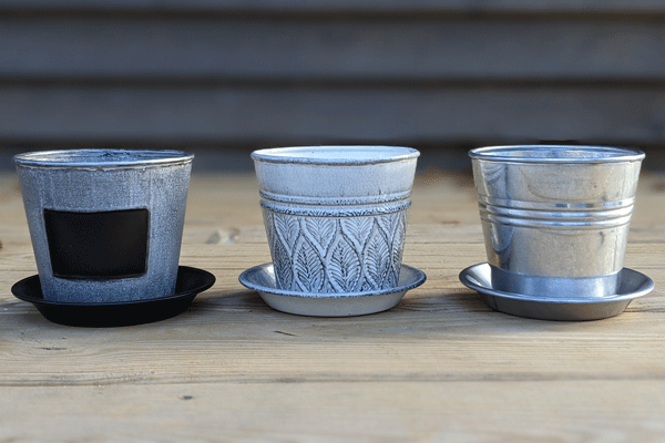 Small Metal Bucket Planters