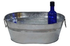 Small Metal Oval Washtub For Beverages