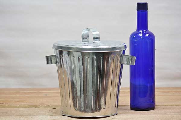 Mini Galvanized Trash Can