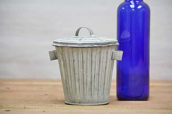 Mini Galvanized Trash Can