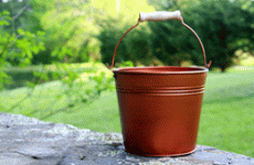 copper colored pail